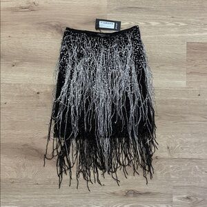 Nasty Gal Black Skirt with Silver Embellishments